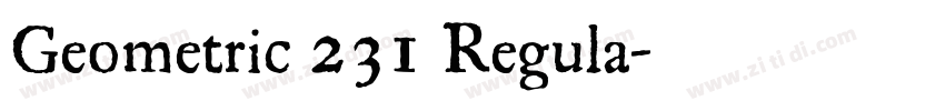 Geometric 231 Regula字体转换